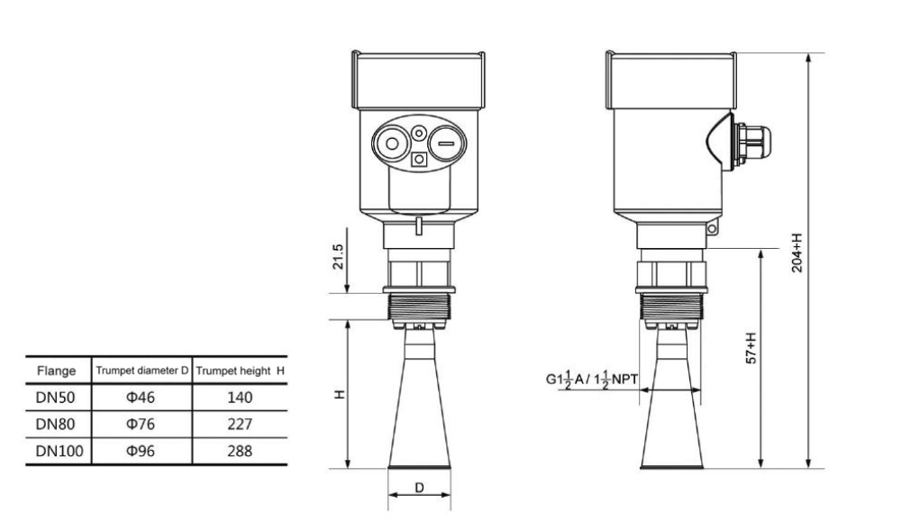 non contact type radar level transmitter radar level transmitter size 908